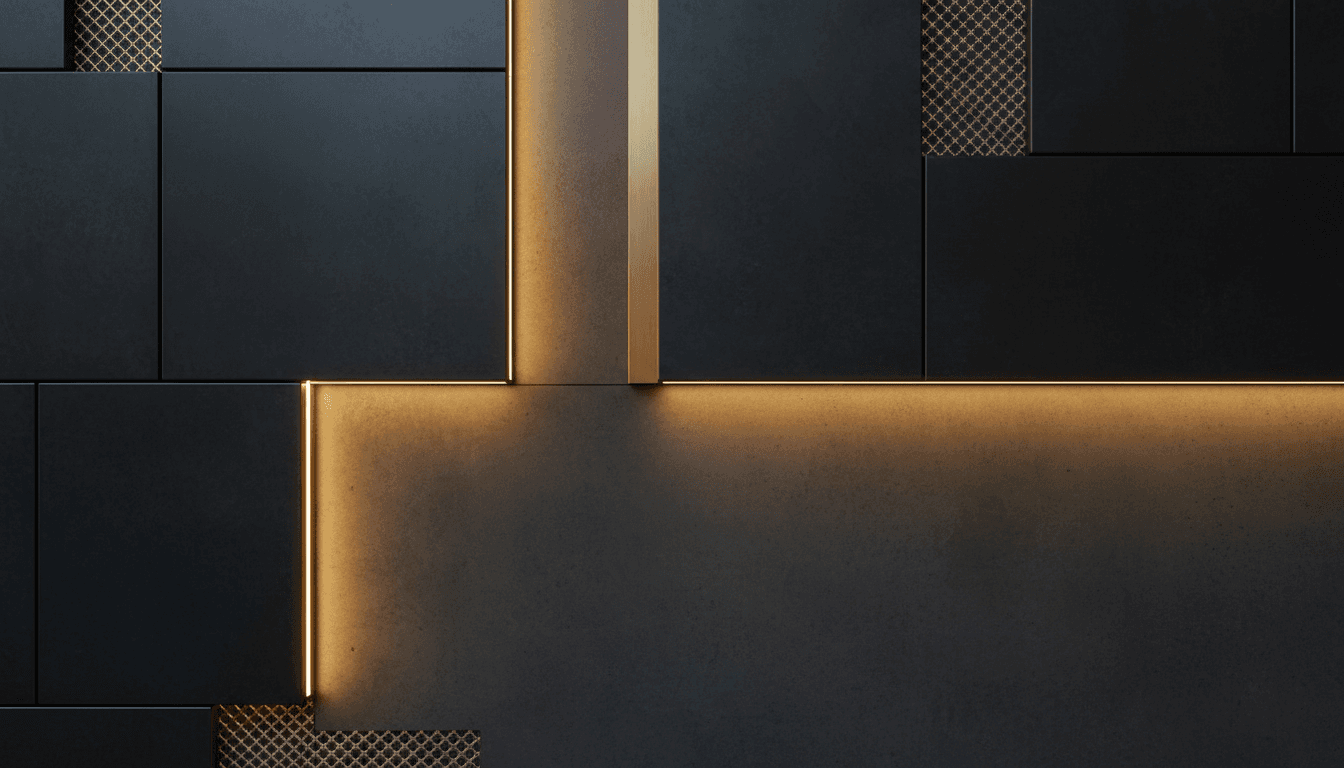 Luxury architectural detail with gold accents