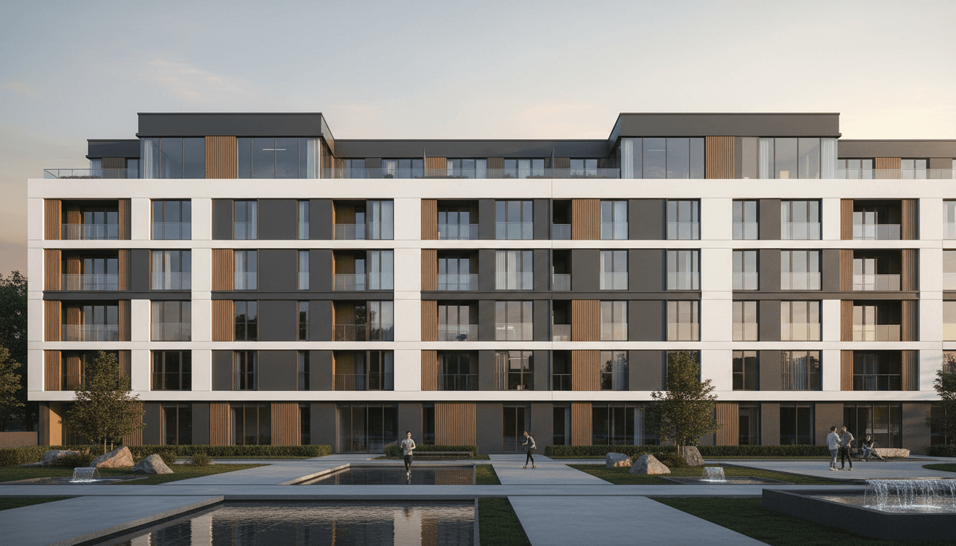 Modern luxury residential building in KLCC with contemporary architecture and elegant facade